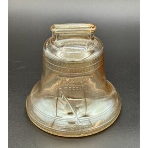 Vintage Anchor Hocking Liberty Bell Coin Bank Marigold Carnival Glass 1976